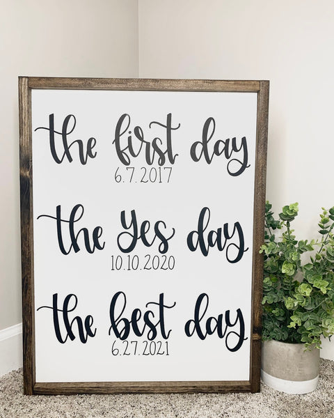 The First Day, The Yes Day, The Best Day - Customizable Dates