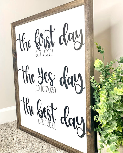 The First Day, The Yes Day, The Best Day - Customizable Dates