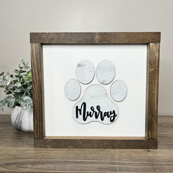 3D Customizable Paw Print Sign
