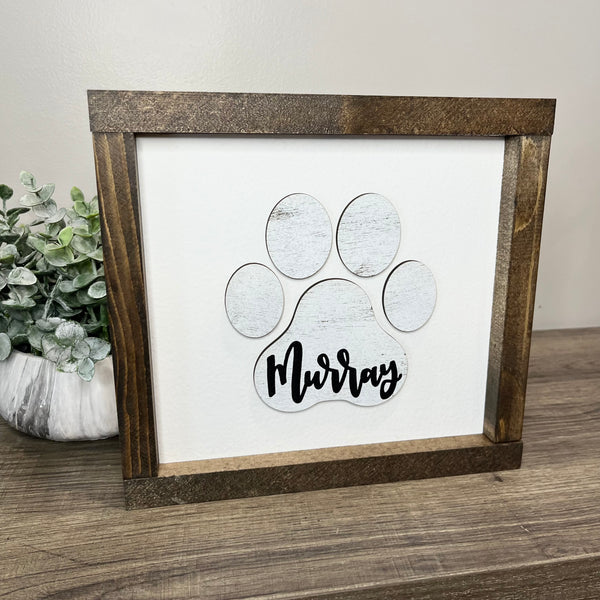 3D Customizable Paw Print Sign
