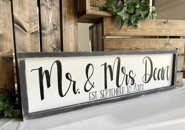 Mr. & Mrs. Family Name With Est Date - Customizable