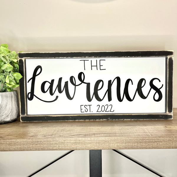 Family Name Established Sign