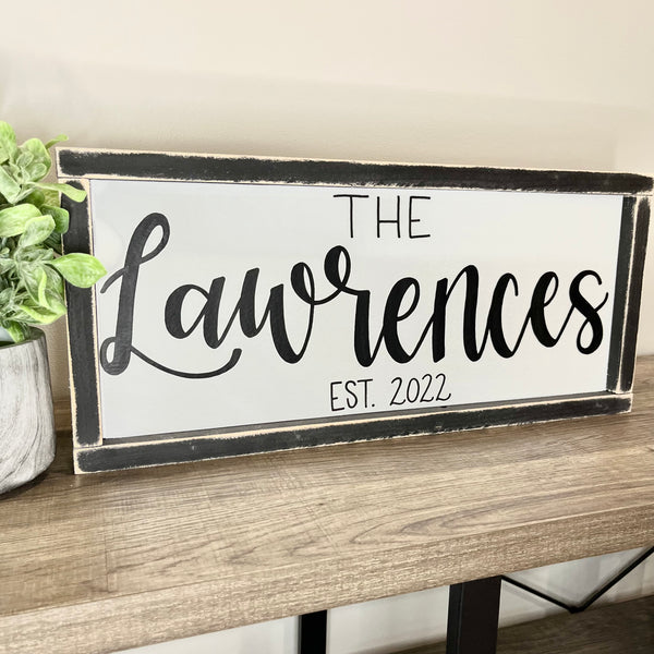Family Name Established Sign