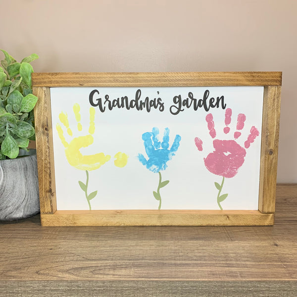 DIY Grandma's Garden Sign Children's Hand