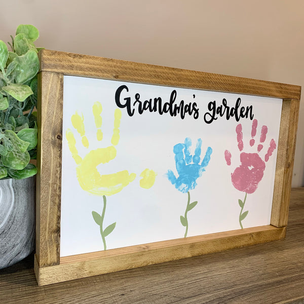DIY Grandma's Garden Sign Children's Hand