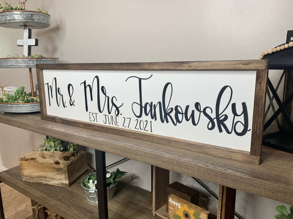 Mr. & Mrs. Family Name With Est Date - Customizable