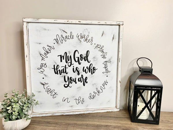 Way Maker, Miracle Worker, Promise Keeper, Light In The Darkness Sign