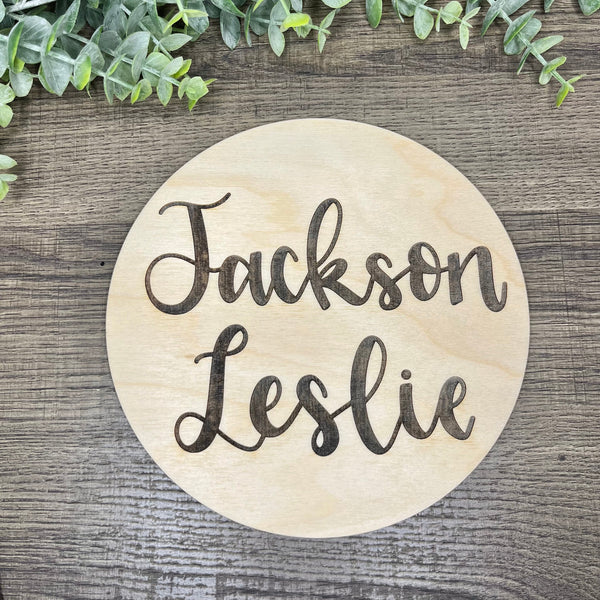 Baby Name Announcement Sign - Personalized - Engraved Name