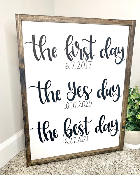 The First Day, The Yes Day, The Best Day - Customizable Dates