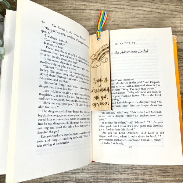 Engraved Bookmark - Reading Is Dreaming With Your Eyes Open