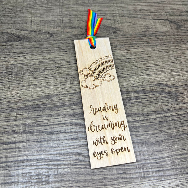 Engraved Bookmark - Reading Is Dreaming With Your Eyes Open