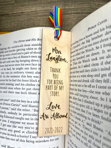 Engraved Bookmark - Thank You For Being Part Of My Story