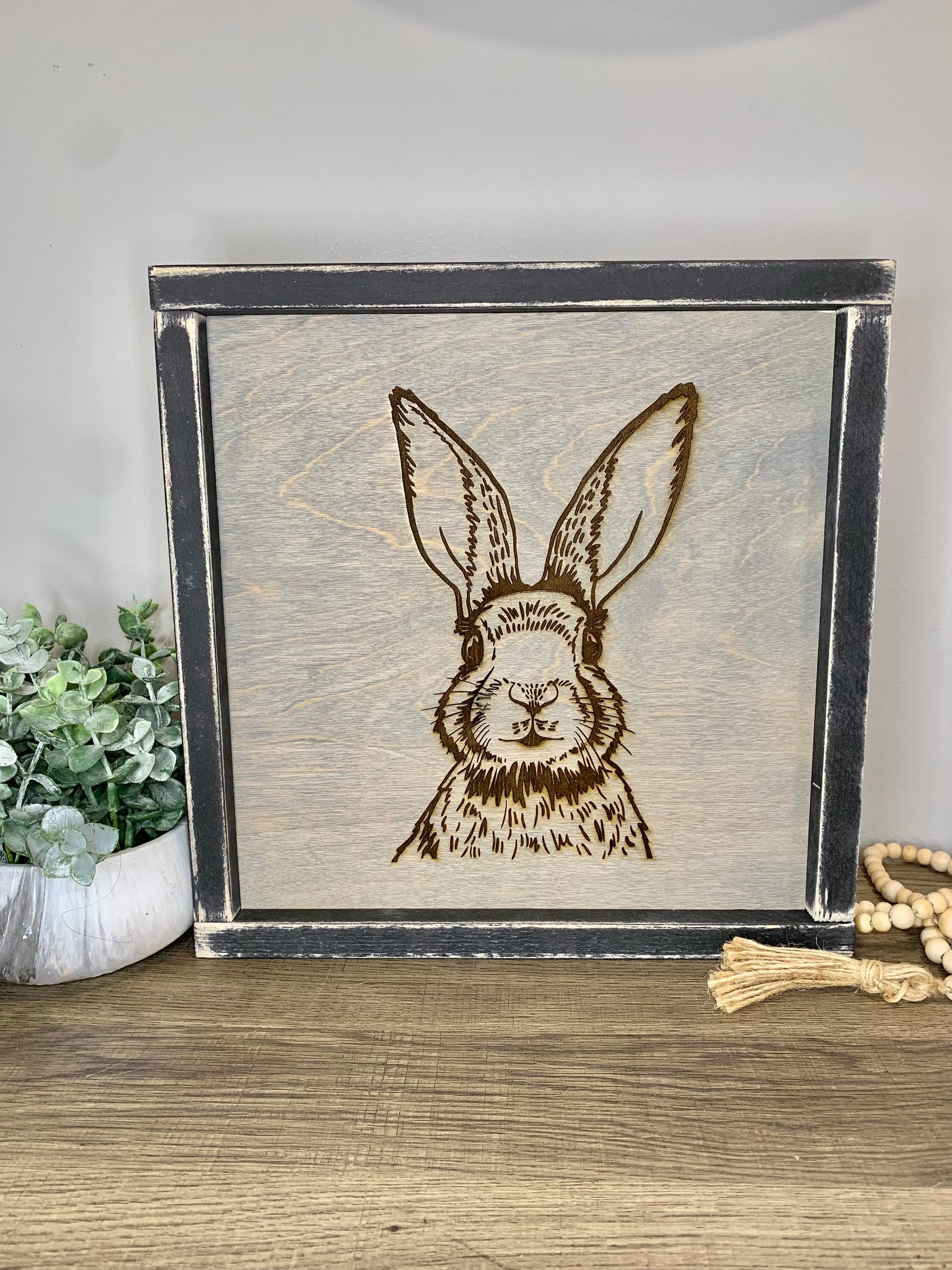 Engraved Bunny Sign