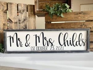 Mr. & Mrs. Family Name With Est Date - Customizable