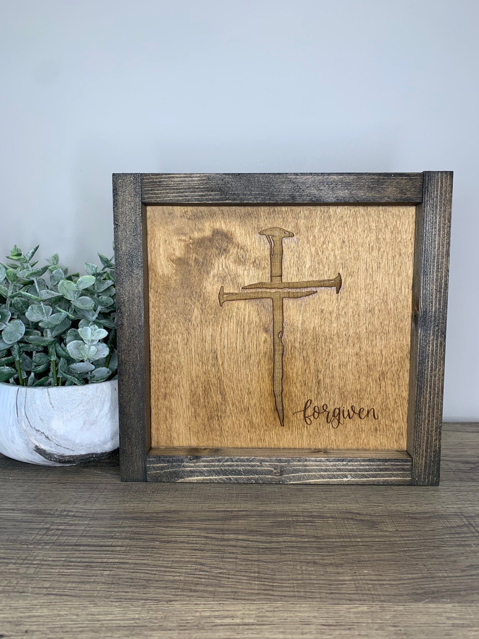 Forgiven Cross Sign With Nails