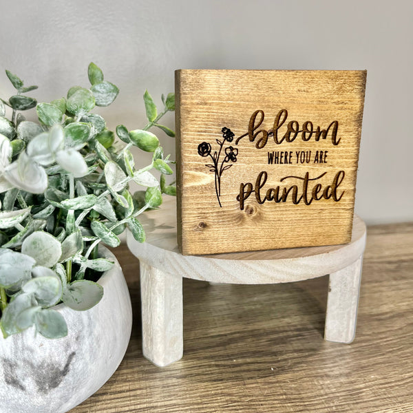 Reversible Shelf Sitter - Happy Easter / bloom where you are planted