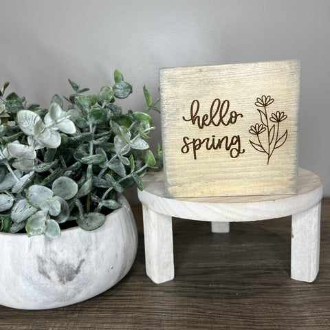 Reversible Shelf Sitter - Hello Spring / gratitude