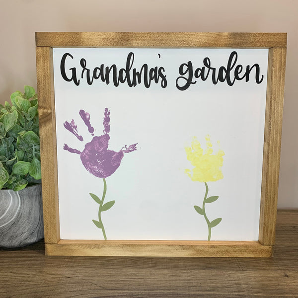 DIY Grandma's Garden Sign Children's Hand