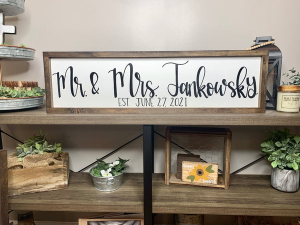 Mr. & Mrs. Family Name With Est Date - Customizable