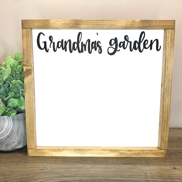 DIY Grandma's Garden Sign Children's Hand
